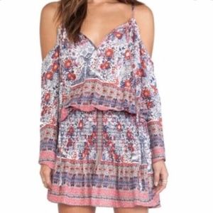 Blue Life Shirred Waist Open Shoulder Dress